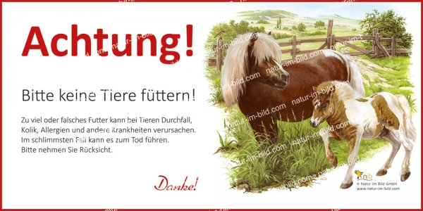 Achtung bitte keine Tiere füttern - Pony