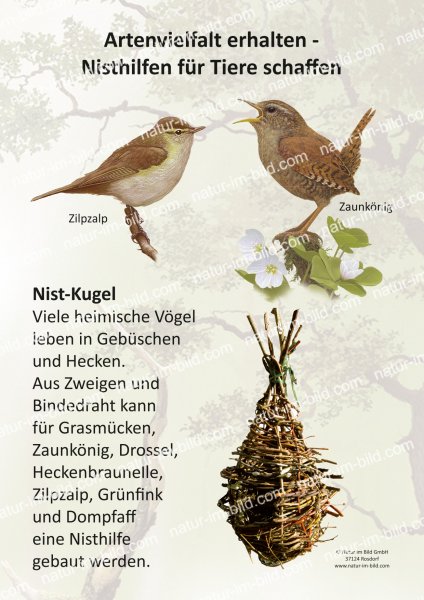 Artenvielfalt erhalten - Nisthilfen für Tiere schaffen - Nistkugel